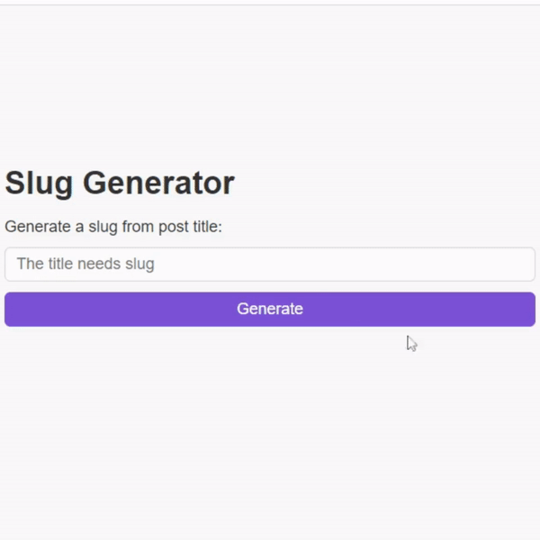 build a custom slug generator using html, css, and javascript.gif
